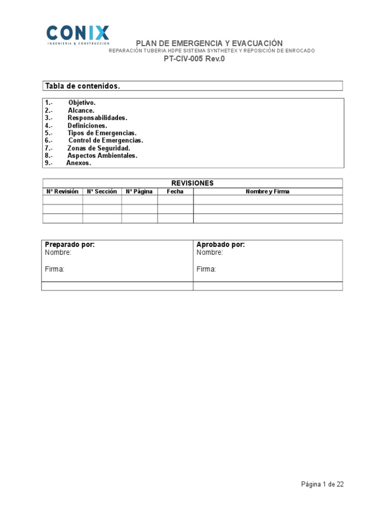 Pt-Civ-005 - Rev. 0 Plan de Emergencia y Evacuacion | PDF | Tsunami ...