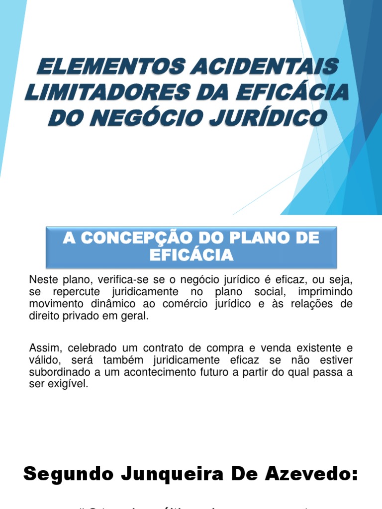 Elementos Acidentais do Negócio Jurídico | PDF | Lei das Obrigações ...