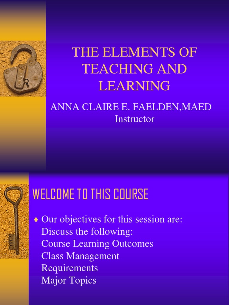 Key Elements of Teaching & Learning | PDF | Metaphysics Of Mind | Learning