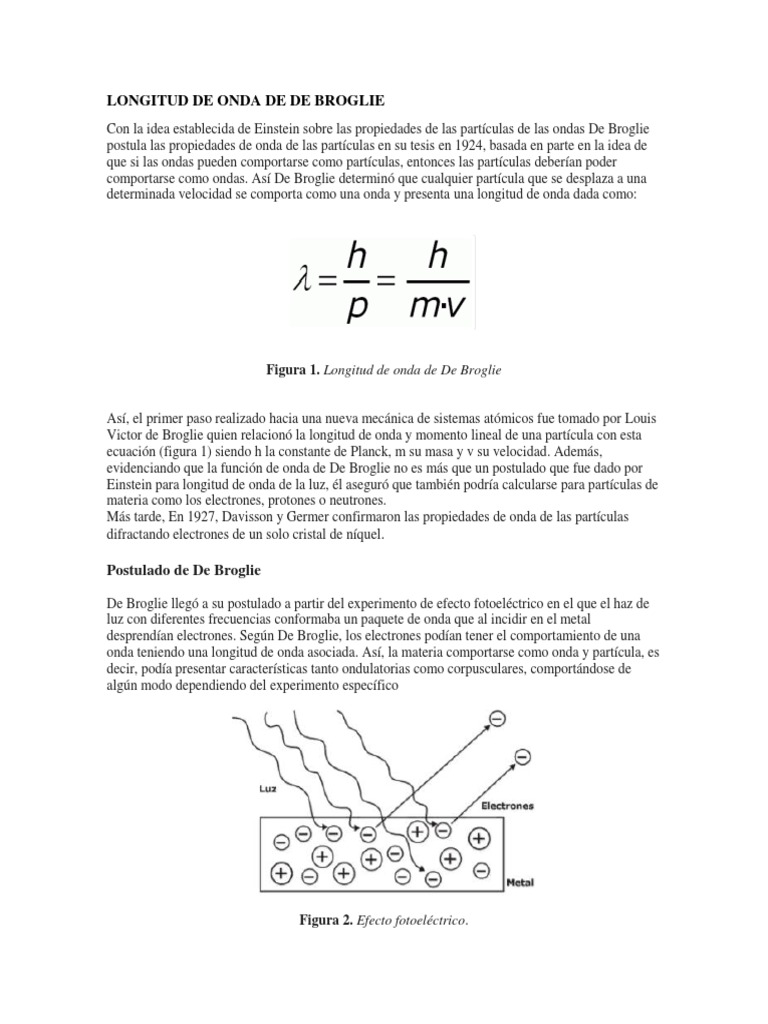 Longitud de Onda de De Broglie | PDF | Olas | Ligero