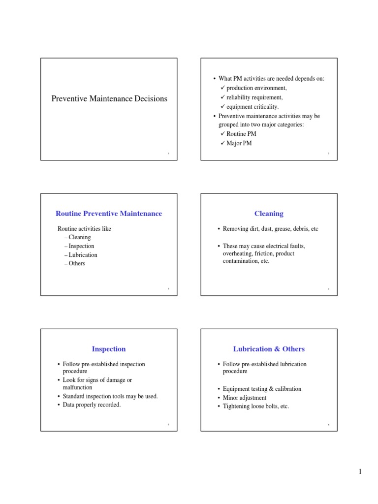 04 Preventive Maintenance | PDF | Reliability Engineering | Nature