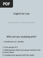 English For Law: First Semester of 4-Semester Course