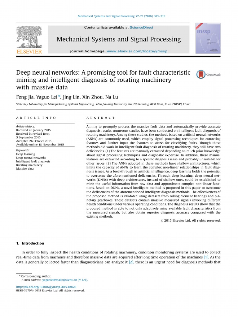 Deep Neural Networks - A Promising Tool For Fault Characteristic Mining ...