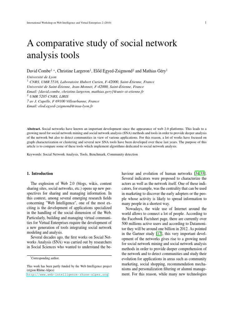 A Comparative Study of Social Network Analysis Tools | PDF | Vertex ...