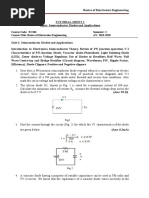 22223.BEE Tutorial Sheet 1 (Semiconductor Diodes and Applications)