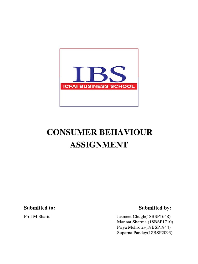 Consumer Behaviour Assignment: Submitted To: Submitted by | PDF