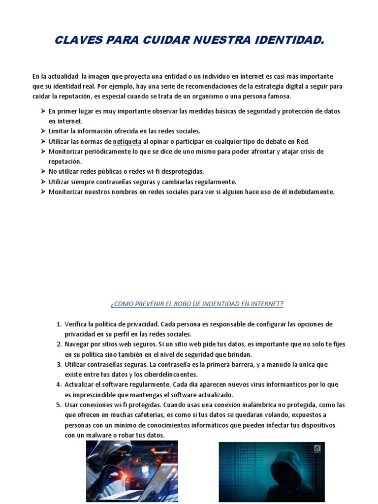 Claves para Cuidar Nuestra Identidad PDF