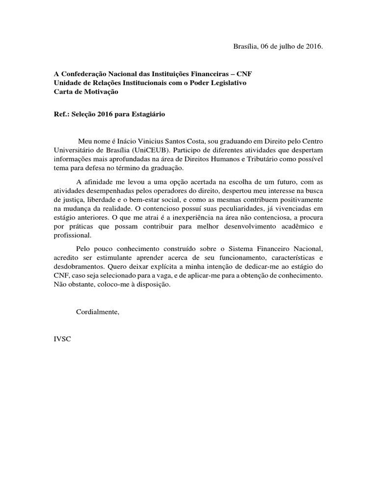 Carta de Motivação PDF