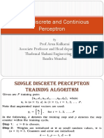 Single, Discrete and Continious Perceptron