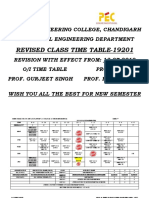 Revised Class Time Table July 2019
