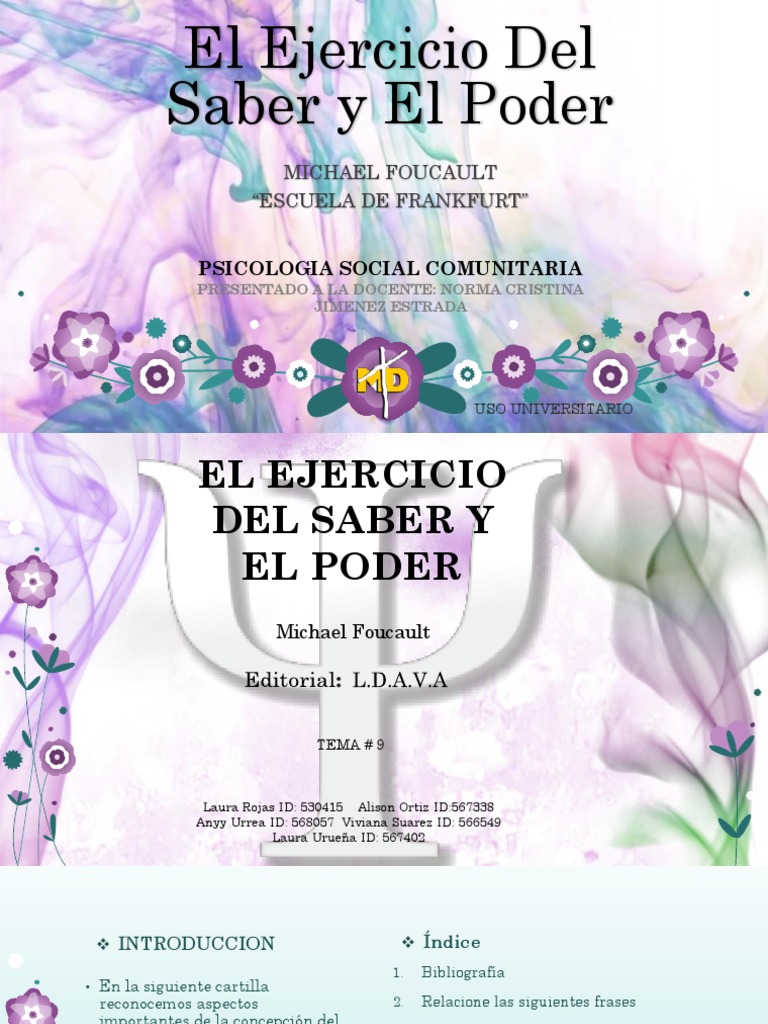 Poder y Saber en Foucault: Análisis Crítico | PDF | Michel Foucault ...