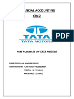 Financial Accounting CIA-2: Hire Purchase On Tata Motors