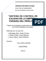 Sistema de control de calidad para colchones en Paralso S.A