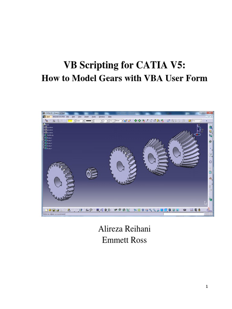 How To Model Gears With VBA User Form Tutorial v1.1 PDF Gear