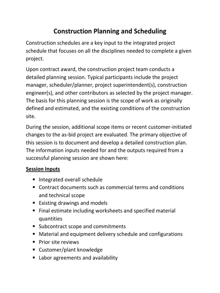 Construction Planning and Scheduling Guide | PDF | Project Management ...