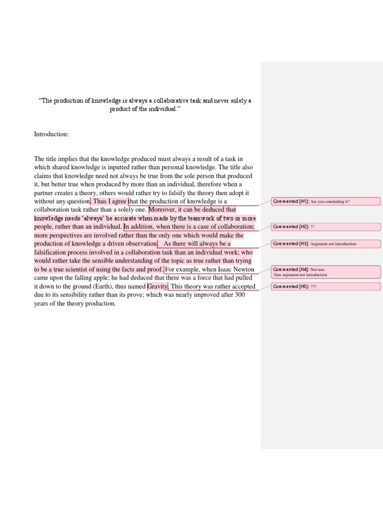 Commented (H1) : Are You Concluding It?: Also Argument Not Introduction ...