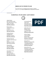 Sports Team Mailing Addresses