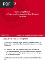 Comparing Means: Samples: T-Tests For One Sample & Two Related