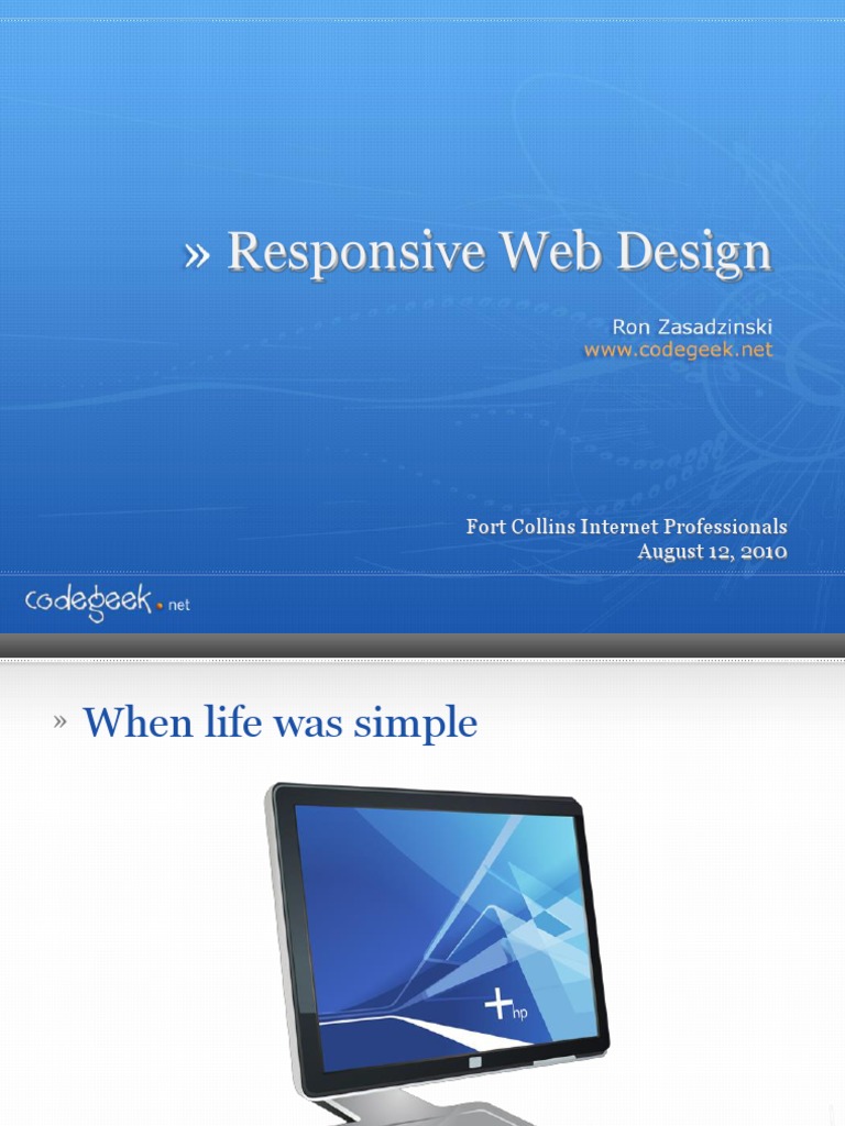 Responsive Web Design: Fort Collins Internet Professionals August 12 ...