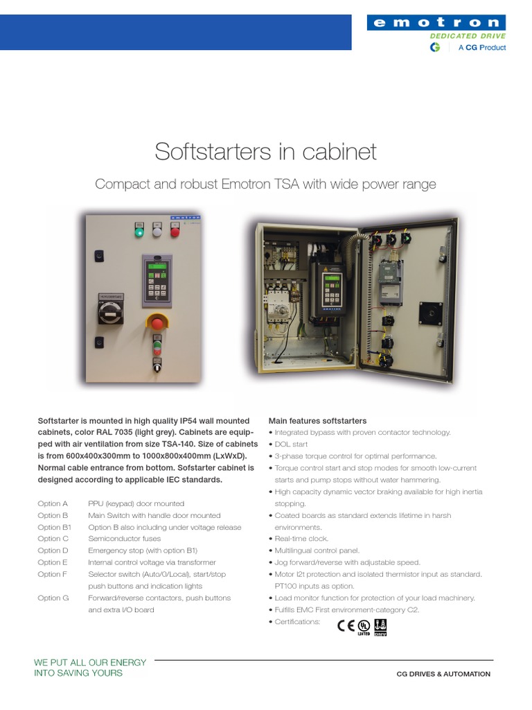 Softstarters in Cabinet: Compact and Robust Emotron TSA With Wide Power ...