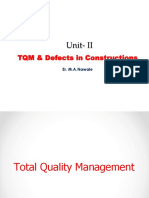 Unit-II: TQM & Defects in Constructions