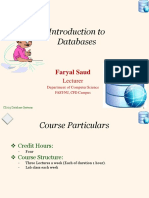 Introduction To Databases: Faryal Saud