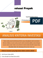 Evaluasi Proyek Agribisnis Analisis Kriteria Investasi