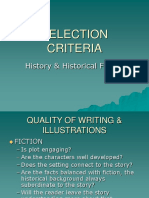 Selection Criteria: History & Historical Fiction