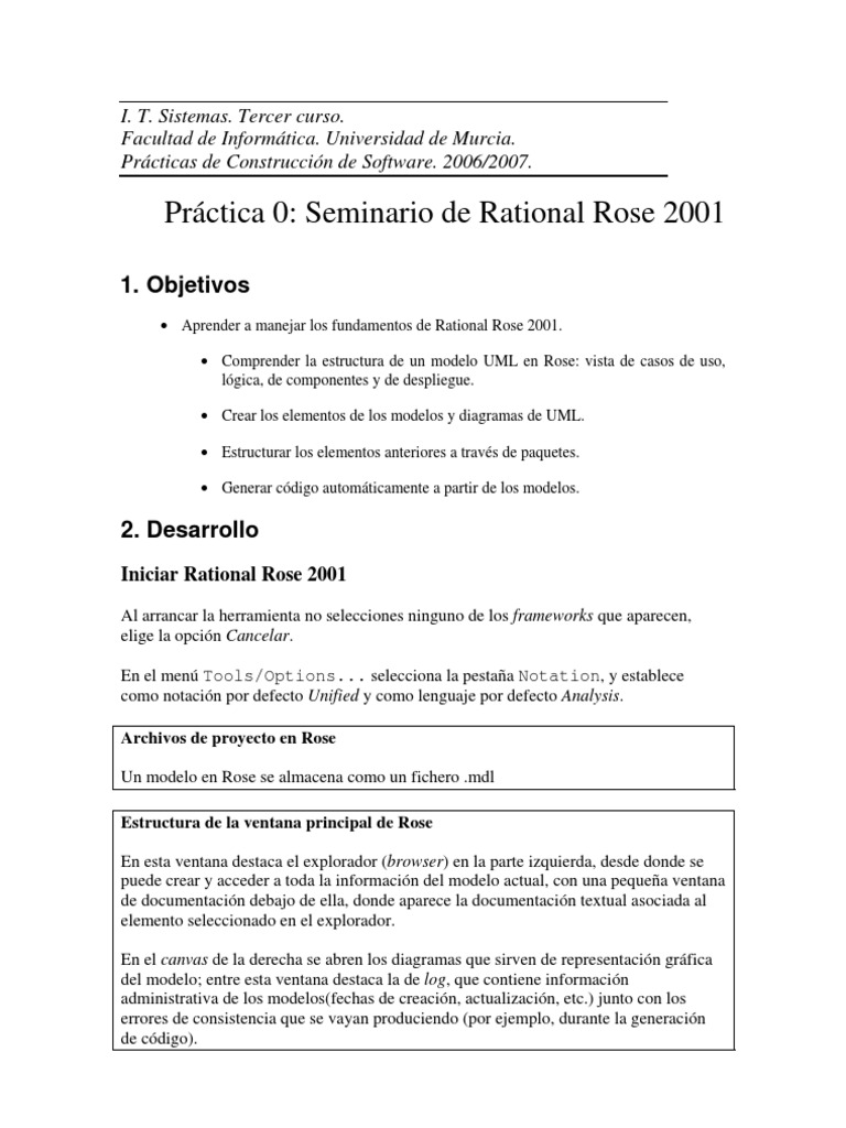 Uso de Rational Rose 2007 en UML | PDF | Java (lenguaje de programación ...