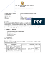 Silabo de Redes y Transmision de Datos 2019-2