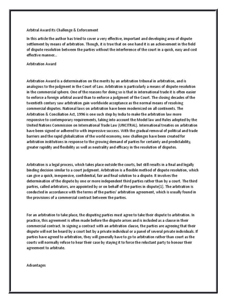 Arbitral Award | PDF | Arbitration | Public Policy Doctrine