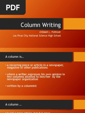 Column Writing 2018