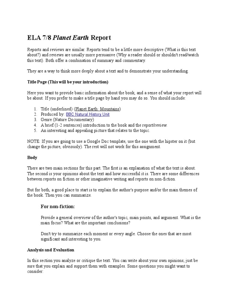 Planet Earth Report | PDF | Non Fiction | Books