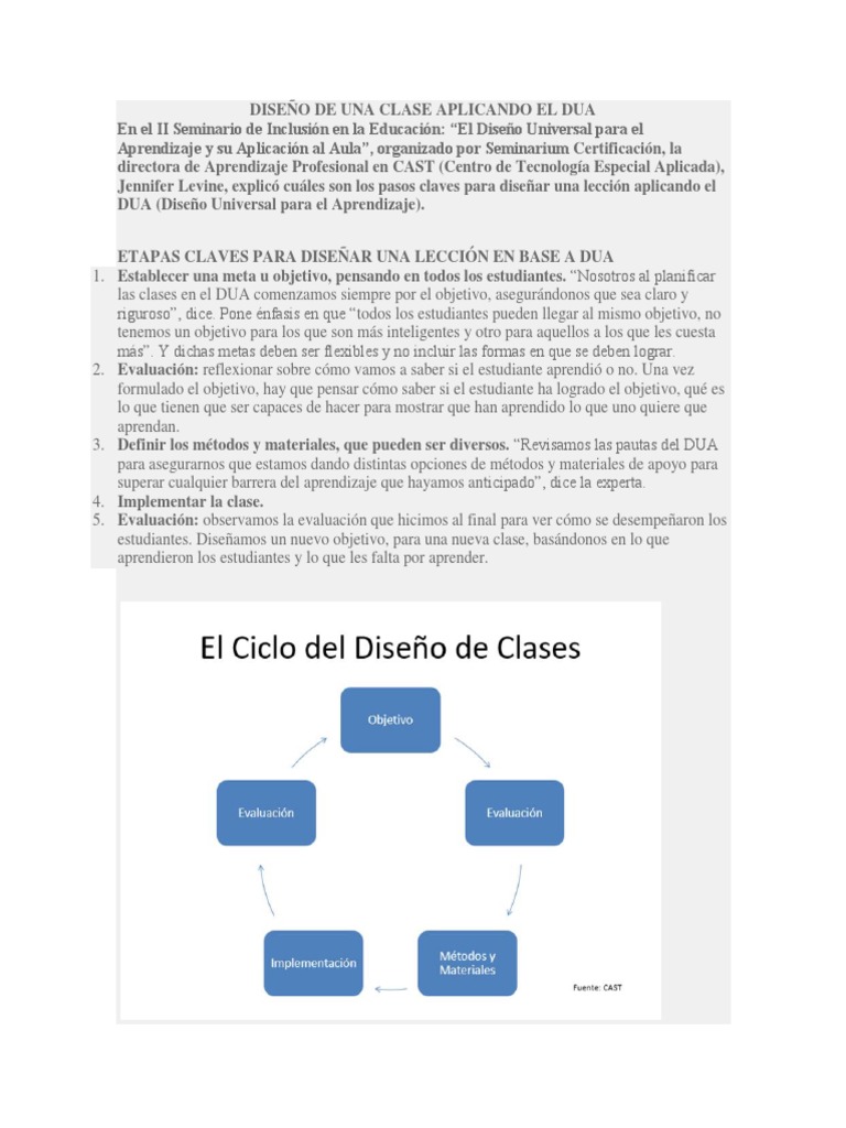 Diseño de Clases con DUA en Educación | PDF | Ensayos | Comprensión