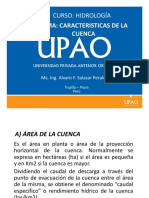 Tema: Caracteristicas de La Cuenca Curso: Hidrología: Ms. Ing. Alvaro F. Salazar Perales