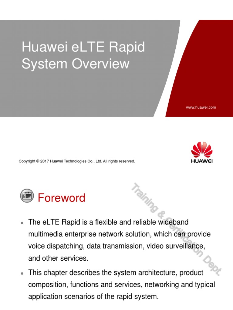 Huawei eLTE Rapid System Overview | PDF | Telecommunications | Electronics