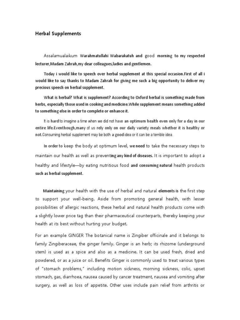 Herbal Supplements PDF Dietary Supplements Herbalism