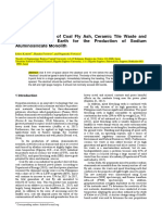 Geopolymerization of Coal Fly Ash, Ceramic Tile Waste and Spent Bleaching Earth For The Production of Sodium Aluminosilicate Monolith