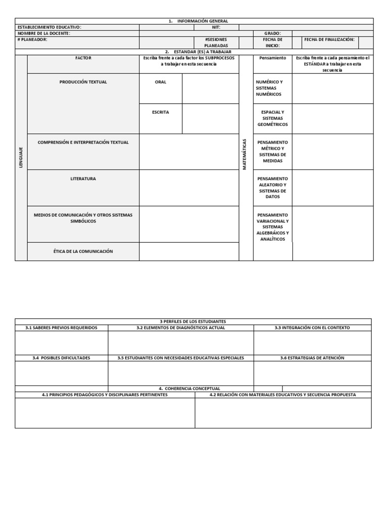 Formato de Planeacion Preescolar Transicion | PDF | Educación de la ...