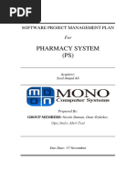 Pharmacy System (PS) : Software Project Management Plan