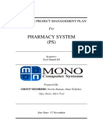 Pharmacy System (PS) : Software Project Management Plan