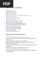 Basic Interview Questions