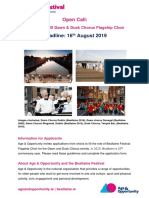 Deadline: 16 August 2019: Open Call