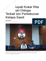 Suap Bupati Kukar Rita Widyasari Diduga Terkait Izin Perkebunan Kelapa Sawit