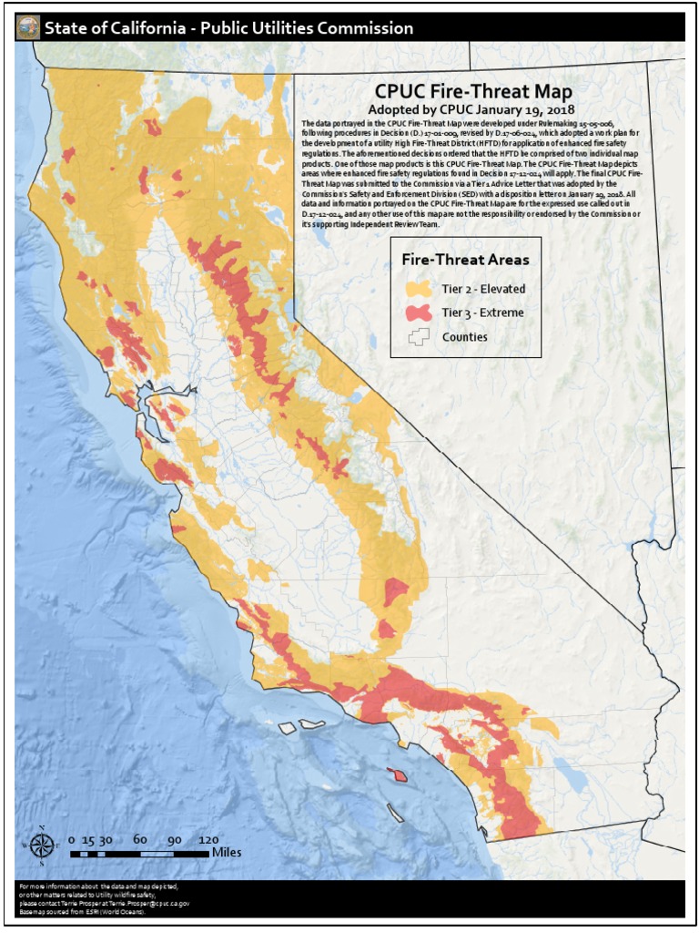 CPUC High Fire Threat District Map | PDF | Map | Public Sphere