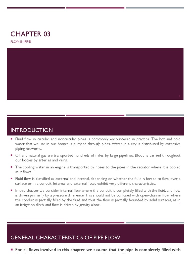 Understanding Pipe Flow Dynamics | PDF | Reynolds Number | Fluid Dynamics