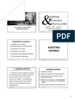 Auditing Assurance Services (M) : Overview of Lecture 1