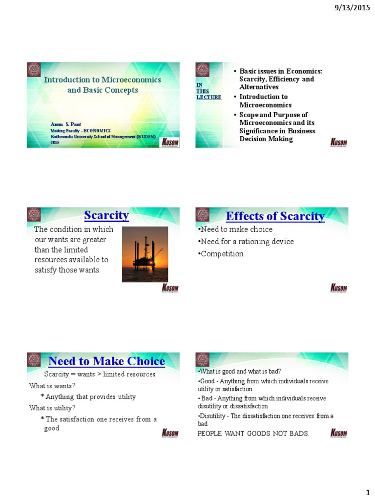 Introduction to Microeconomics Concepts | PDF | Economics | Factors Of ...