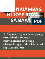 Mga Naiambag Ni Jose Rizal Sa Bayan