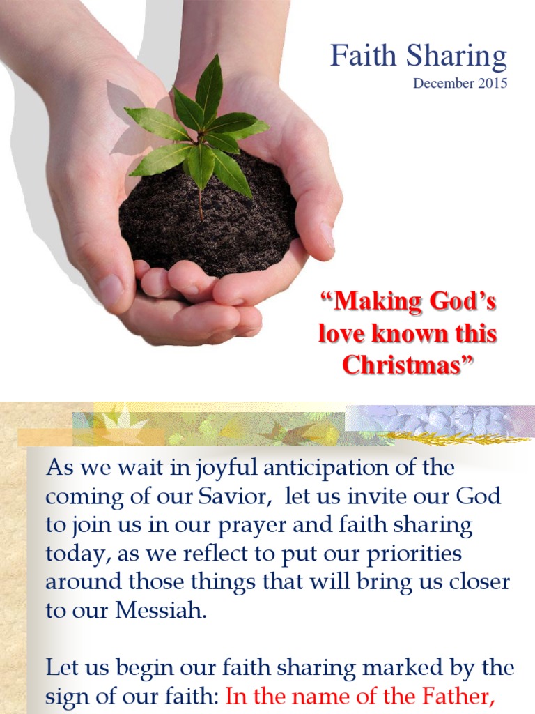 Christmas Faith Sharing Reflection | PDF | Jesus | Prayer